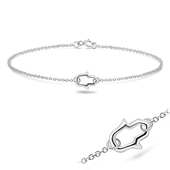 Petite Hamsa Silver Bracelet BRS-172